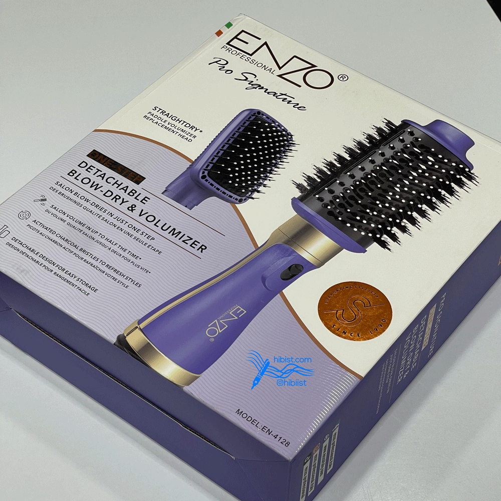 ENZO Professional 2-in-1 Detachable Hair Dryer Brush – Blow Dryer
