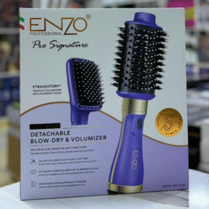 ENZO Professional 2-in-1 Detachable Hair Dryer Brush – Blow Dryer, Volumizer & Straightener (EN-4128)